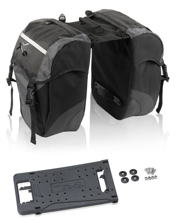Tas Xlc cm dubbel zw/gry bas63
