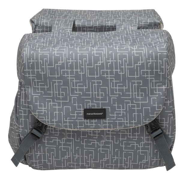 New Looxs fietstas dubbel Mondi Joy Ivy grey Rackt