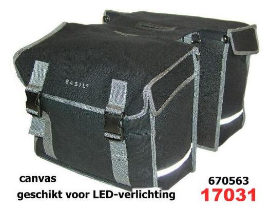 Basil dubb tas Kavan zwart 45L