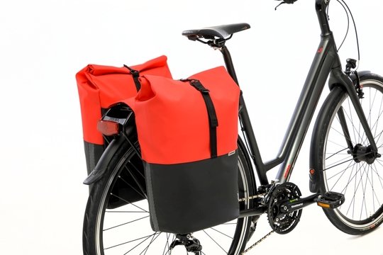 New Looxs fietstas dubbel Nyborg rood/zwart 34L