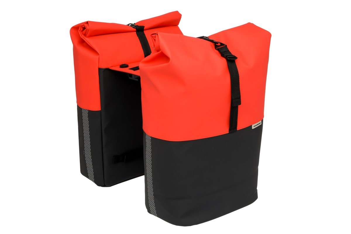 New Looxs fietstas dubbel Nyborg rood/zwart MIK 34