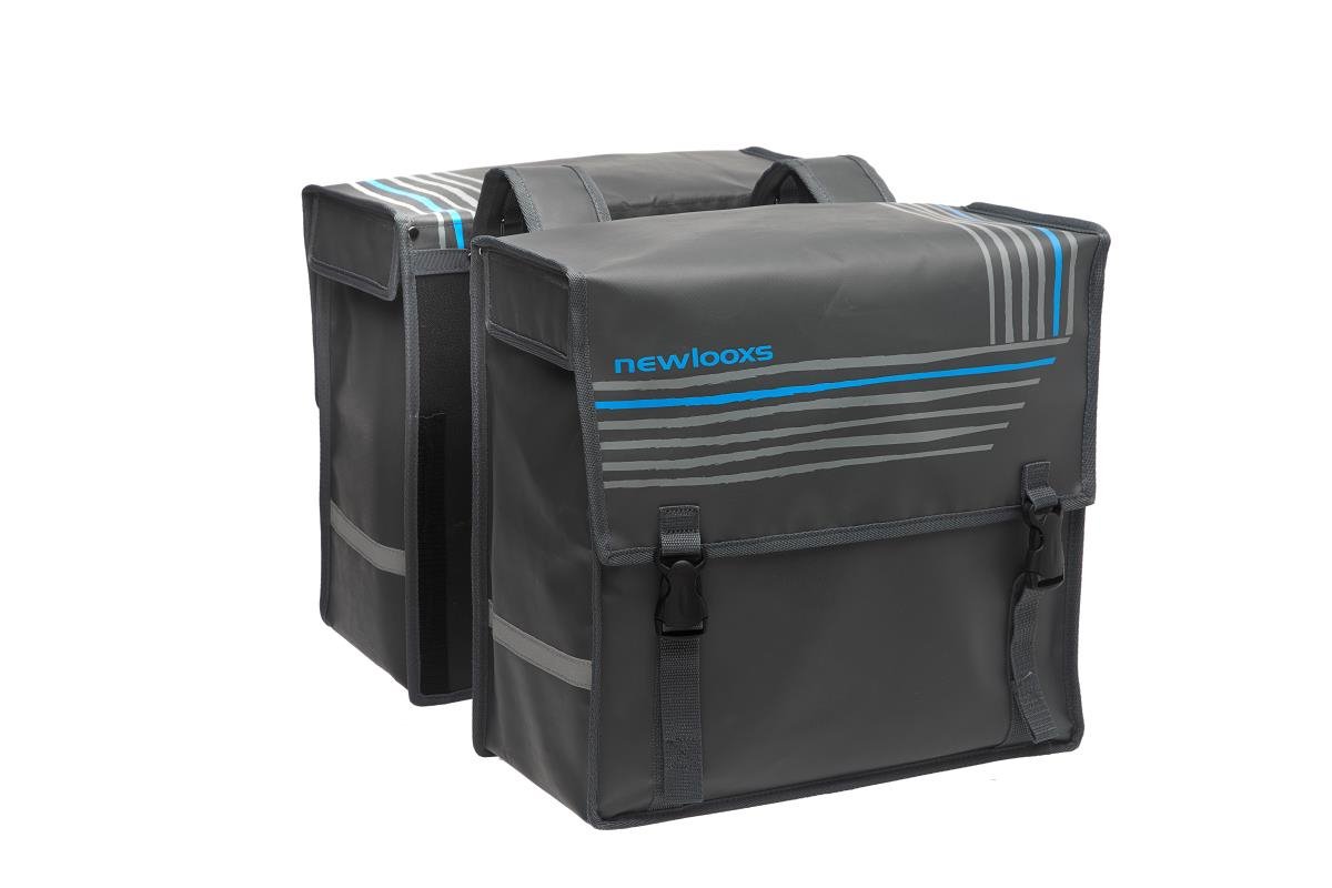 New Looxs fietstas dubbel Bisonyl basic grey 46L