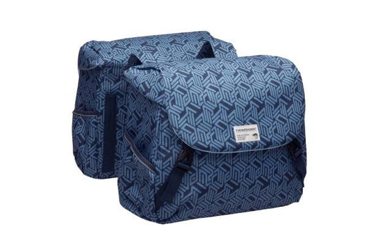 New Looxs fietstas dubbel Mondi Joy linea blauw