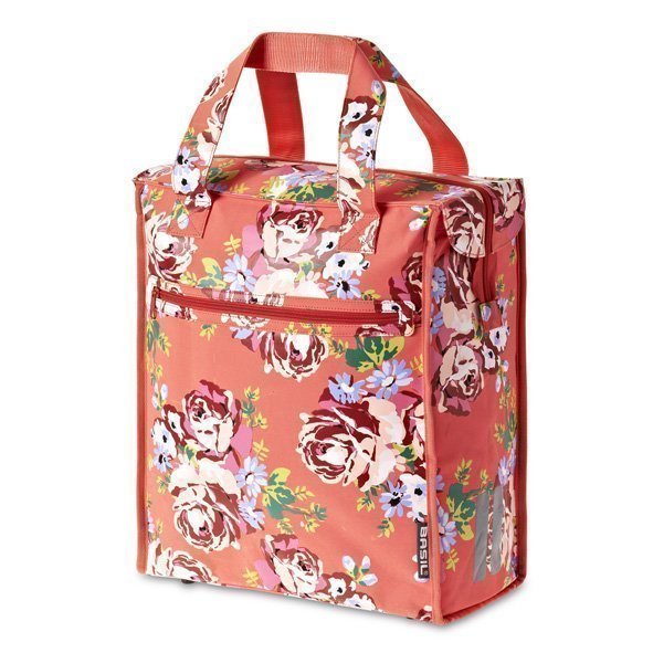 Tas bas blossom roses shopper koraal 20l