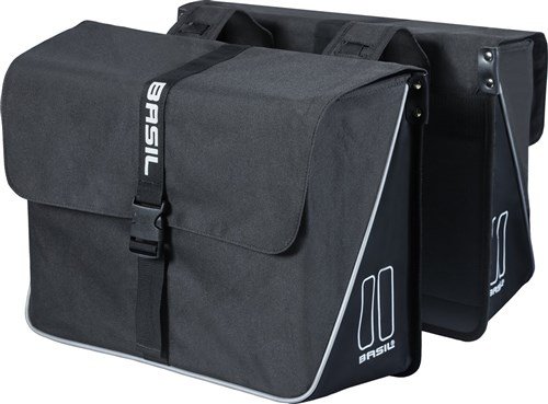 Basil fietstas dubbel Forte black black 35L