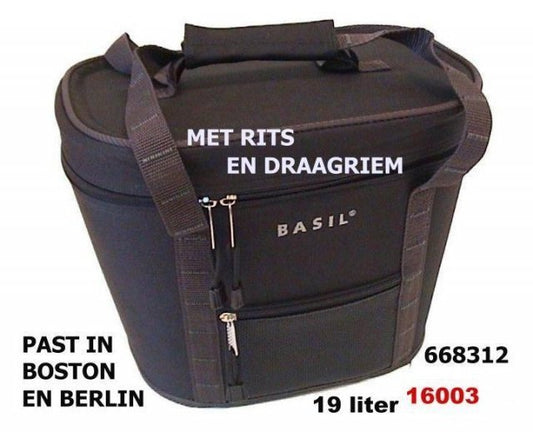 Tas Basil inzet milano zwart 19liter