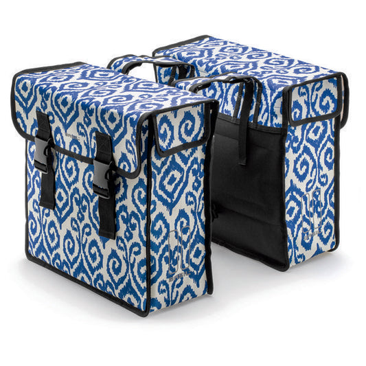 Basil fietstas dubbel Mara XL indigo ikat