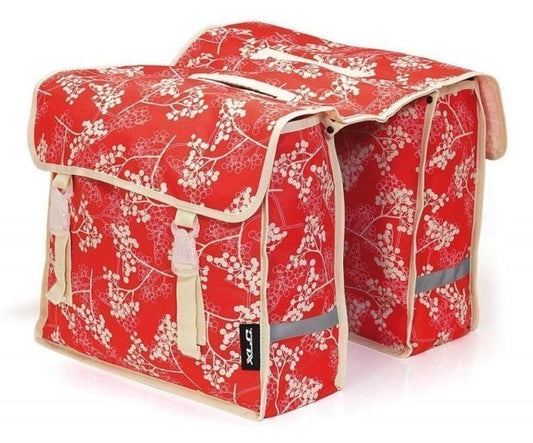 Tas Xlc dubbel fiori rits berry red