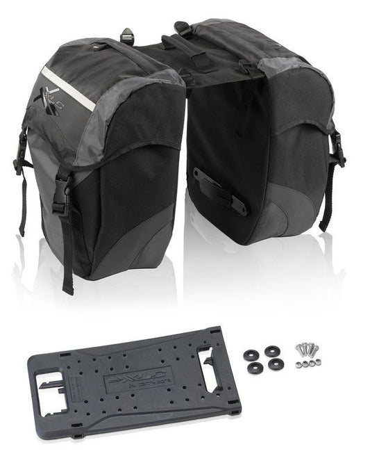 Tas Xlc cm dubbel zw/gry bas63