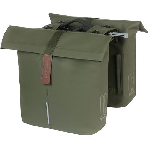 Basil fietstas dubbel City moss green MIK 28-32L