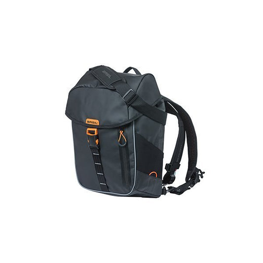 Basil rugtas Miles Tarpaulin zwart oranje 17L