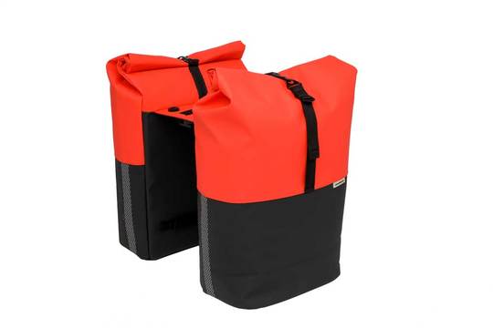 New Looxs fietstas dubbel Nyborg rood/zwart MIK 34