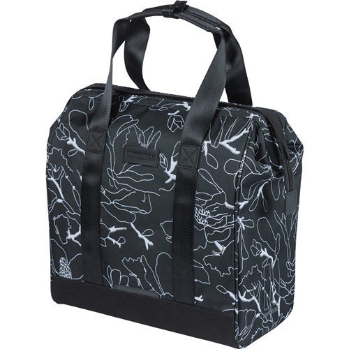 Basil shoppertas Grand Flower zwart 23L