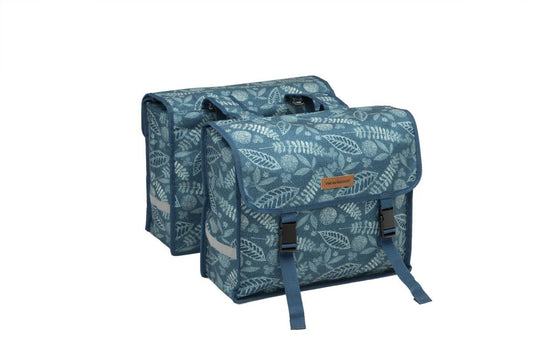 New Looxs fietstas dubbel Fiori Forest blue 30L