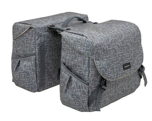 New Looxs fietstas dubbel Mondi Joy Ivy grey MIK 3