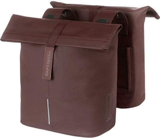 Basil fietstas dubbel City roasted brown 28-32L
