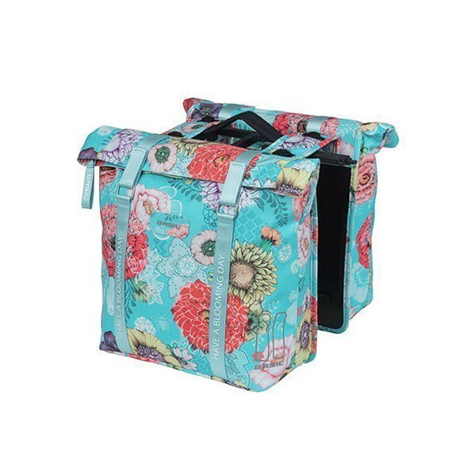 Basil fietstas dubbel Bloom Field blue MIK 28-35L