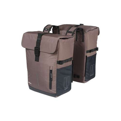 Basil fietstas dubbel Move bruin 30L