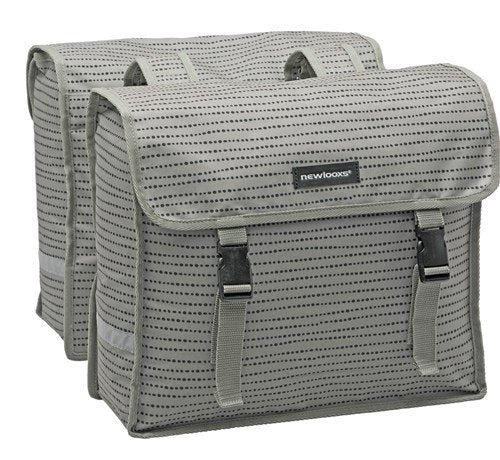 New Looxs fietstas dubbel Fiori nomi grey 30L