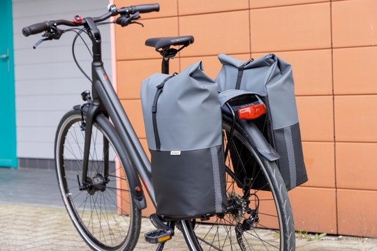 New Looxs fietstas dubbel Nyborg donkergrijs/zwart