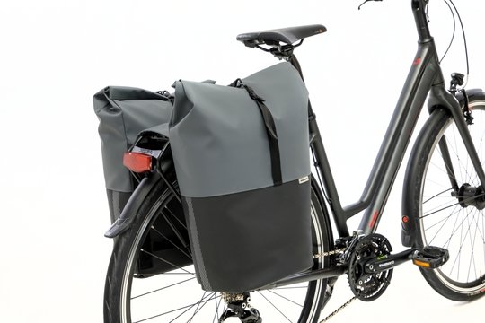 New Looxs fietstas dubbel Nyborg donkergrijs/zwart