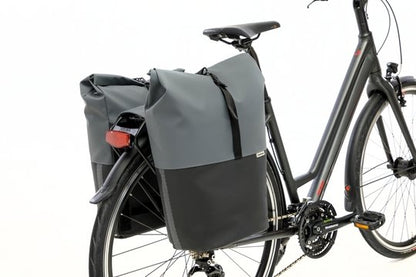 New Looxs fietstas dubbel Nyborg donkergrijs/zwart