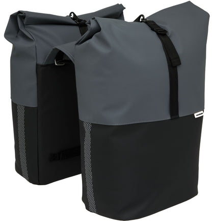 New Looxs fietstas dubbel Nyborg donkergrijs/zwart