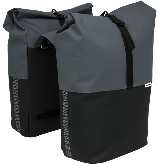 New Looxs fietstas dubbel Nyborg donkergrijs/zwart