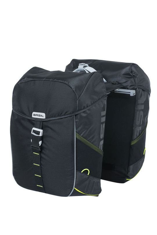 Tas bas dubbel miles mik zw/lime 34l