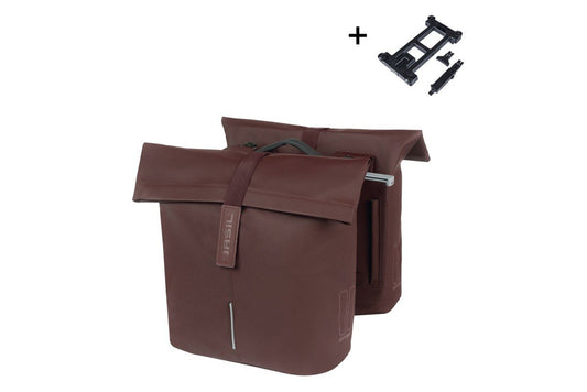 Basil fietstas dubbel City roasted brown MIK 28-32
