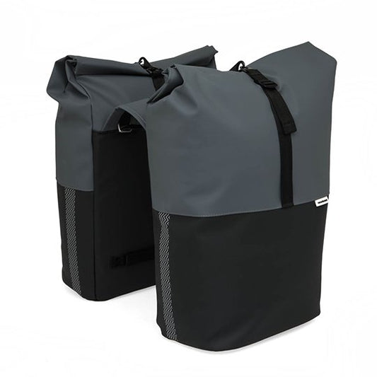 New Looxs fietstas dubbel Nyborg donkergrijs/zwart