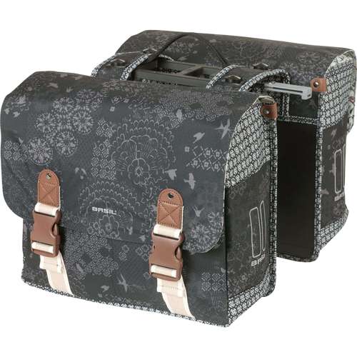 Basil fietstas dubbel Boheme charcoal MIK 35L