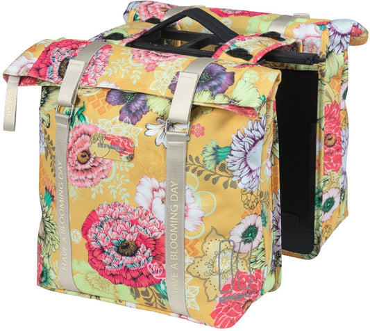 Basil fietstas dubbel Bloom Field yellow MIK 28-35