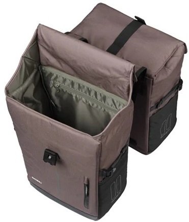 Basil fietstas dubbel Move bruin 30L