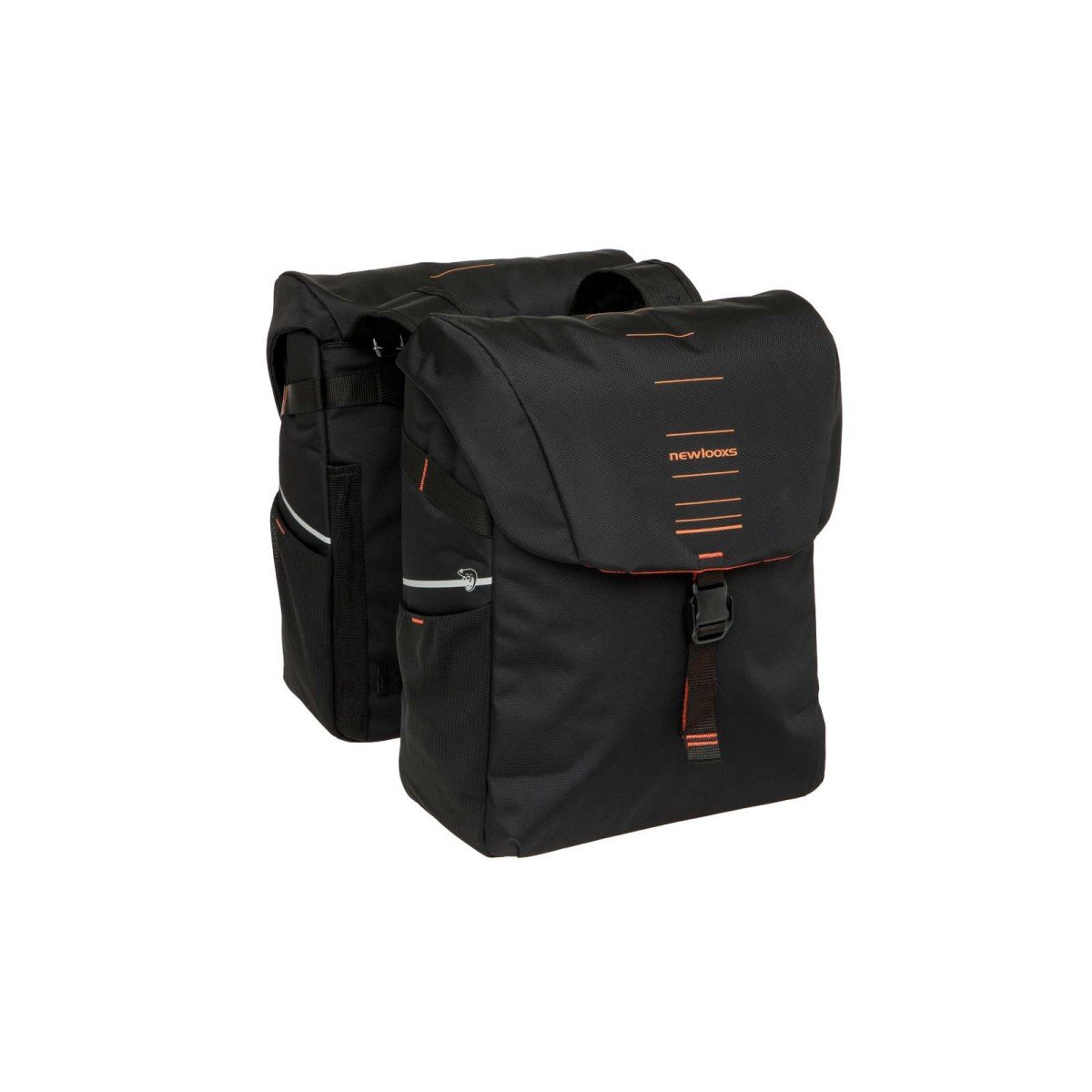 New Looxs fietstas dubbel Vigo black orange 40L