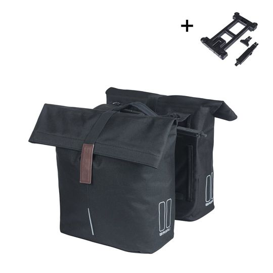 Basil fietstas dubbel City zwart MIK 28-32L