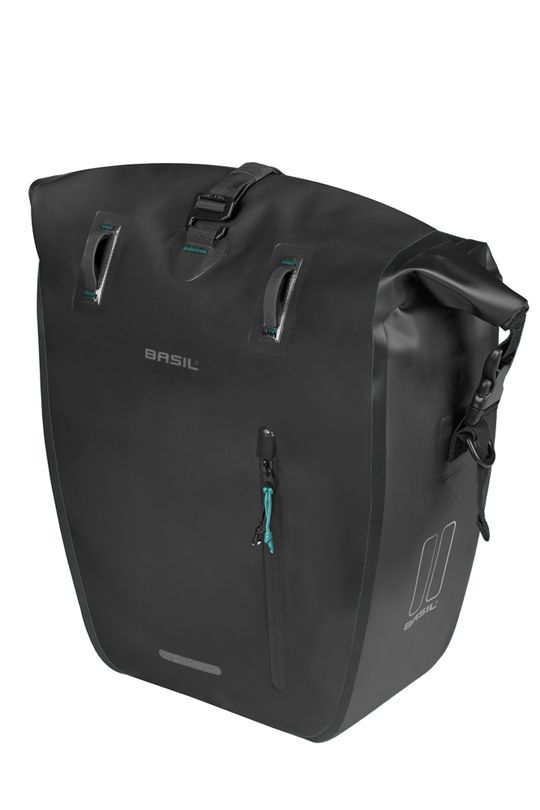 Basil fietstas enkel Rivo L MIK Hooks zwart 25-31L