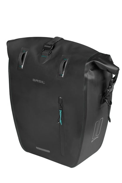 Basil fietstas enkel Rivo L MIK Hooks zwart 25-31L