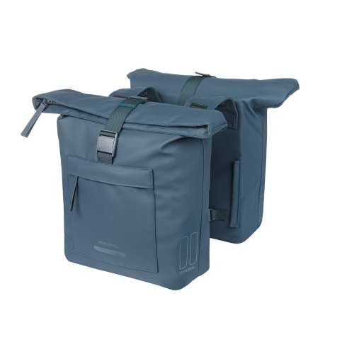 Basil fietstas dubbel Brooklyn marine blauw 41L