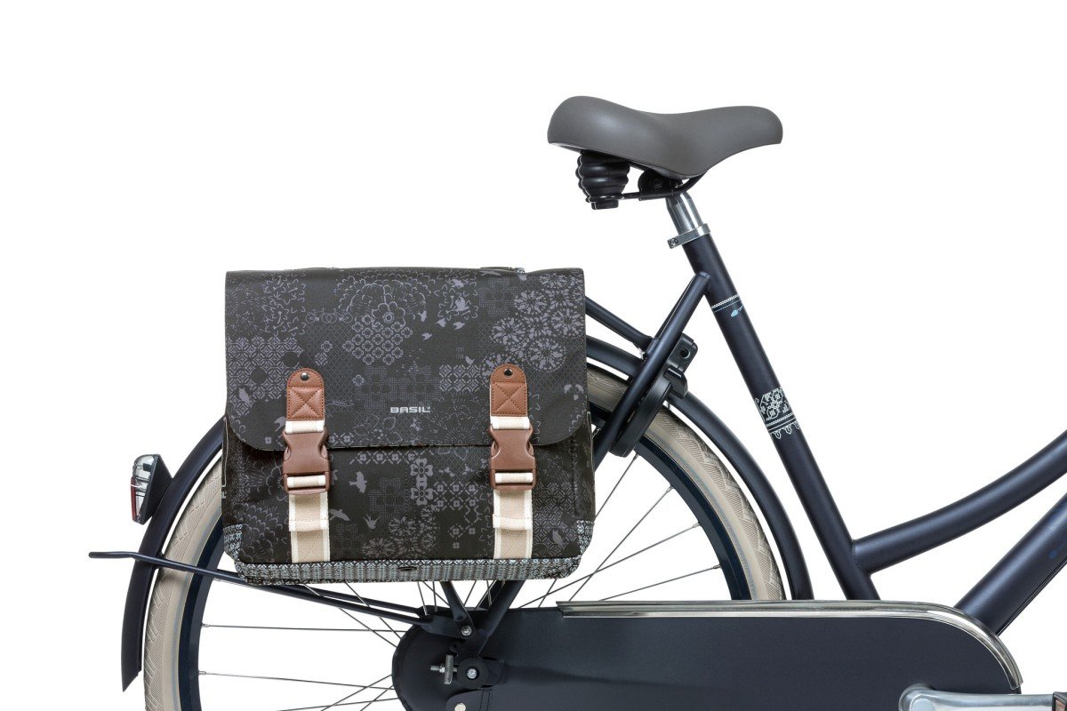 Basil fietstas dubbel Boheme charcoal 35L
