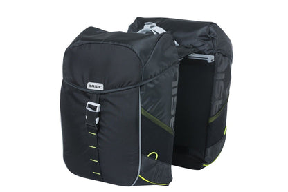 Tas bas dubbel miles mik zw/lime 34l