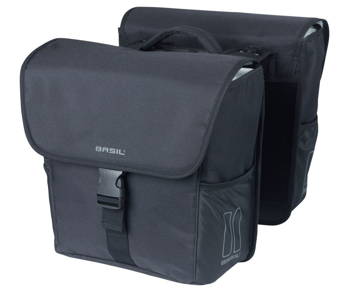 Basil fietstas dubbel Go solid black MIK 32L