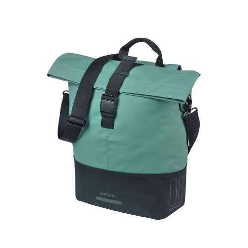 Basil shoppertas Cove MIK Hooks zilvergroen/zwart