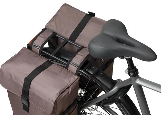 Basil fietstas dubbel Move bruin 30L
