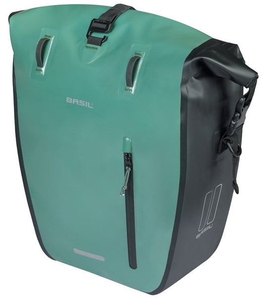 Basil fietstas enkel Rivo L MIK Hooks groen 25-31L