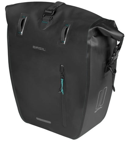 Basil fietstas enkel Rivo L MIK Hooks zwart 25-31L