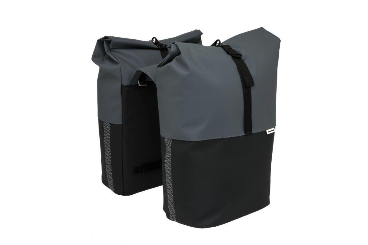 New Looxs fietstas dubbel Nyborg donkergrijs/zwart