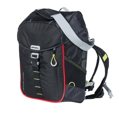 Basil rugtas Miles daypack Nordlicht black lime 17