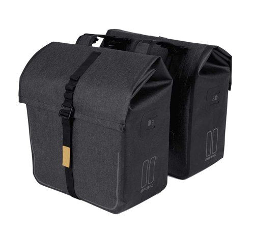Basil fietstas dubbel Urban dry charcoal melee 50L