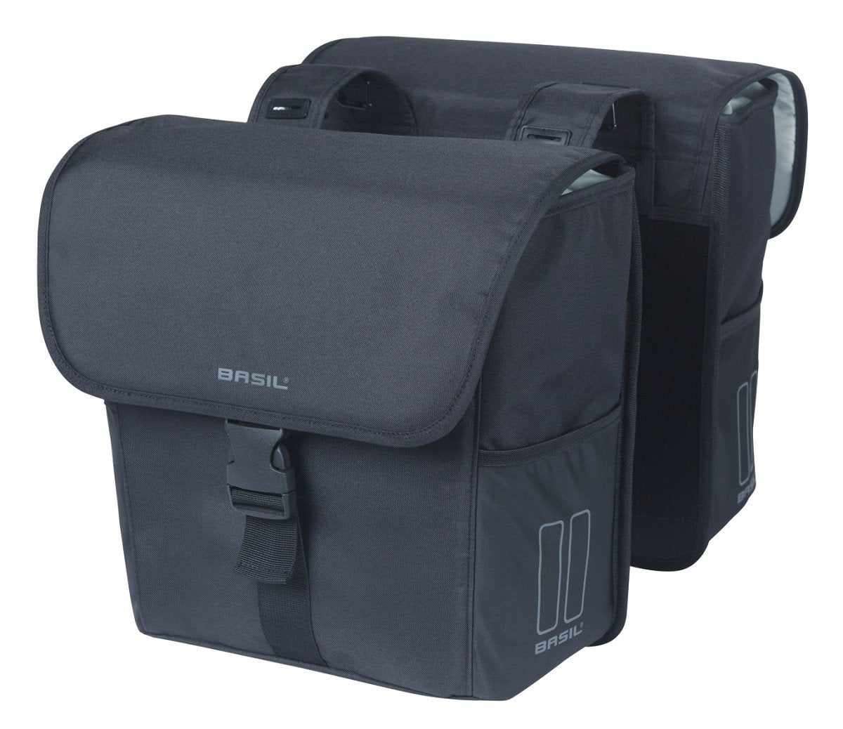 Basil fietstas dubbel Go zwart 32L